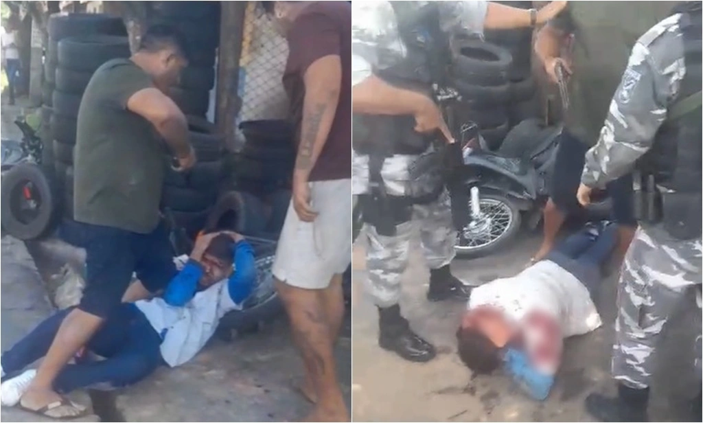 Homem é agredido pela população