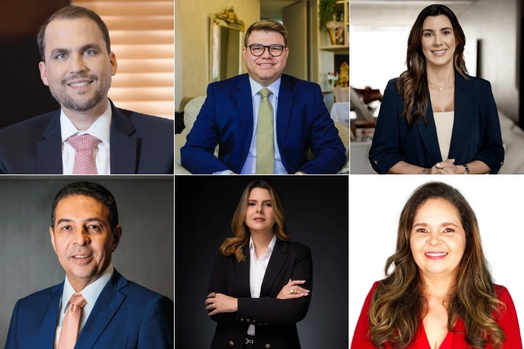 Acima, Mário Basílio, Leonardo Airton, Gisela Freitas. Abaixo, Sigifroi Moreno, Ívilla Araújo e Cristiane Martins.