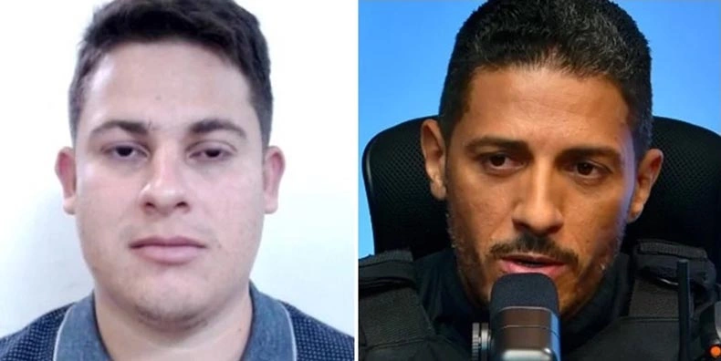 Acusado Bruno Manoel Gomes Arcanjo e o policial morto Marcelo Soares da Costa