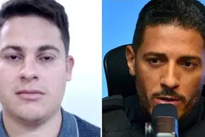 Acusado Bruno Manoel Gomes Arcanjo e o policial morto Marcelo Soares da Costa (Foto: Reprodução)