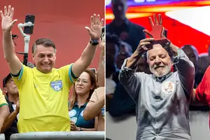 Jair Bolsonaro (PL) e Lula (PT) em comícios nas eleições municipais em outubro de 2024; o ex-presidente em Duque de Caxias (RJ), e o atual, em Mauá (SP) (Foto: Eduardo Anizelli e Adriano)
