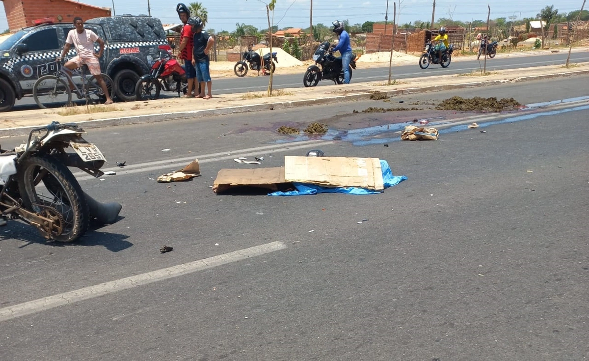 Motociclista bate em vaca na Avenida Poty