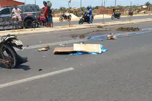 Motociclista bate em vaca na Avenida Poty (Foto: Redes Sociais)
