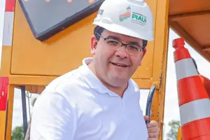 Rafael Fonteles em obra (Foto: Gabriel Paulino)