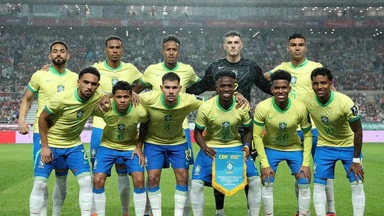 Seleção Brasileira em amistoso contra a Coréia do Sul