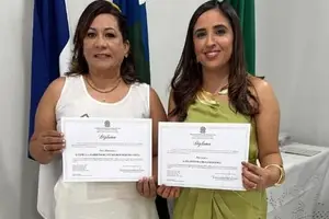 Vice-prefeita, Ludmilla Barreto de Negreiros Ribeiro Silva e a prefeita Kaylanne da Silva Oliveira (MDB) (Foto: Redes Sociais)