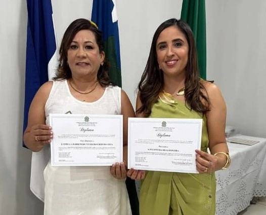 Vice-prefeita, Ludmilla Barreto de Negreiros Ribeiro Silva e a prefeita Kaylanne da Silva Oliveira (MDB)
