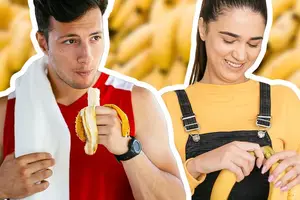 Casal comendo banana (Foto: Reprodução)