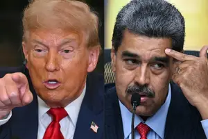 Imagem mostra o presidente dos EUA, Donald Trump, em Washington, DC, em 9 de julho de 2025, e o presidente venezuelano, Nicolás Maduro, em Caracas, em 31 de julho de 2024 (Foto: Reprodução | AFP/Jim Watson)