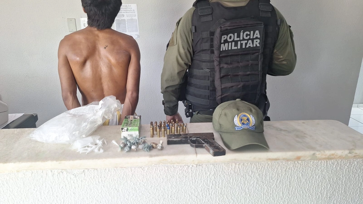 Preso pela Polícia Militar com arma caseira e munições em Palmeirais