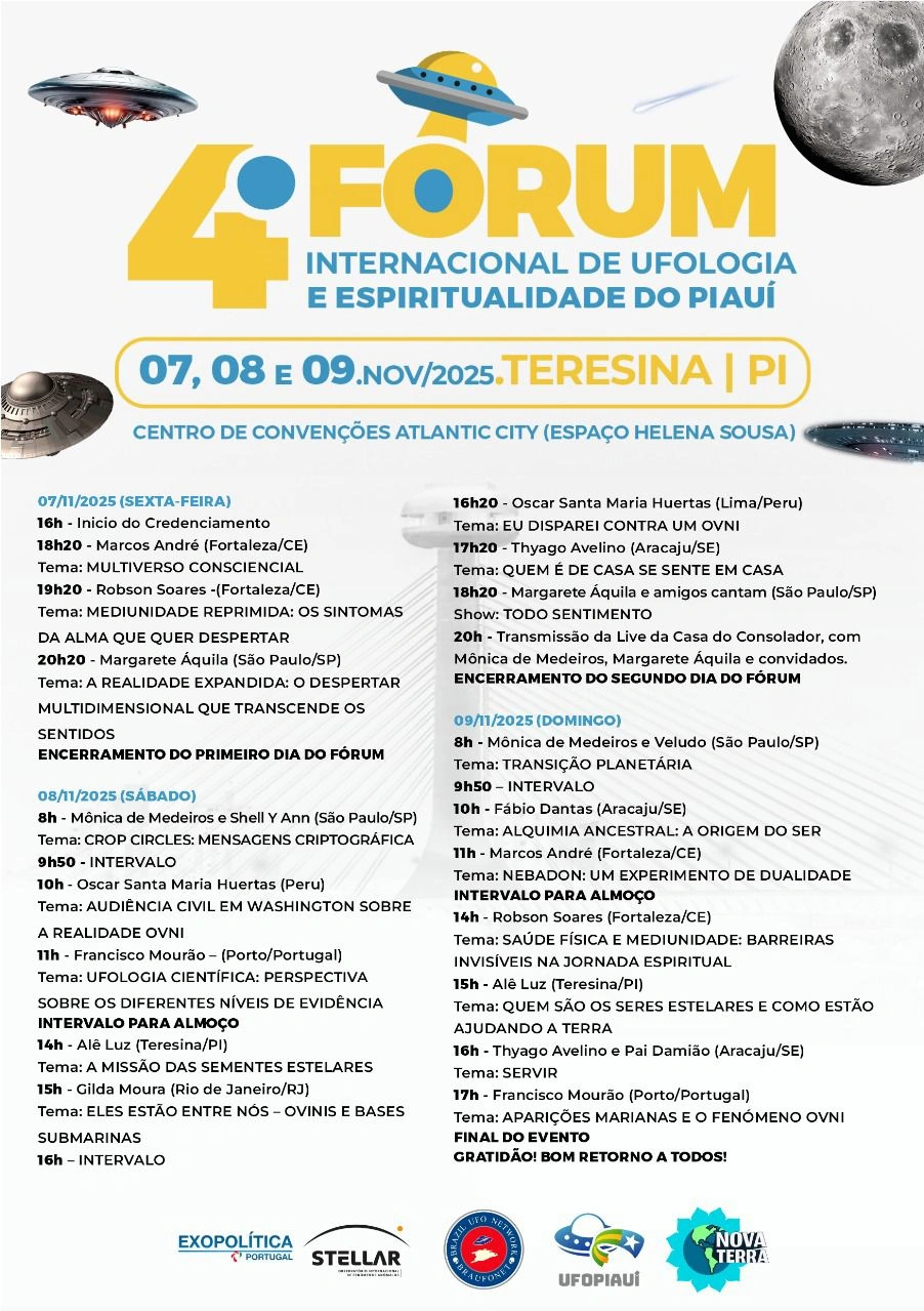 Teresina sedia o 4º Fórum Internacional de Ufologia e Espiritualidade em novembro