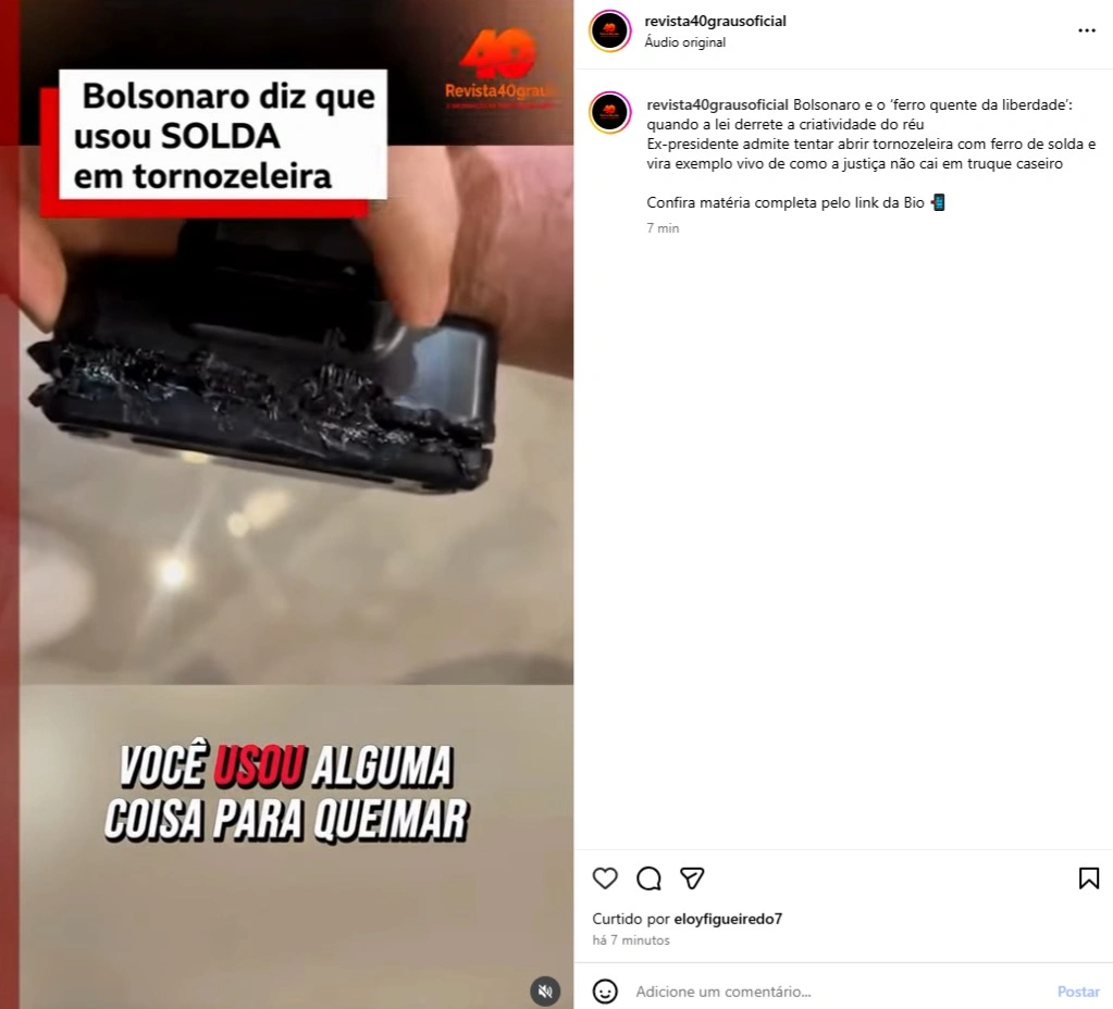 Vídeo da violação da tornozeleira de Jair Bolsonaro