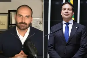 Eduardo Bolsonaro e Ramagem (Foto: Reprodução e Câmara dos Deputados)