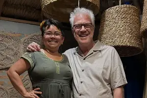 Nêda Lopes e Pedro Bial (Foto: Redes Sociais)