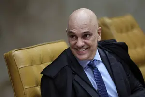O ministro Alexandre de Moraes durante sessão no Supremo Tribunal Federal nesta semana (Foto: REUTERS)