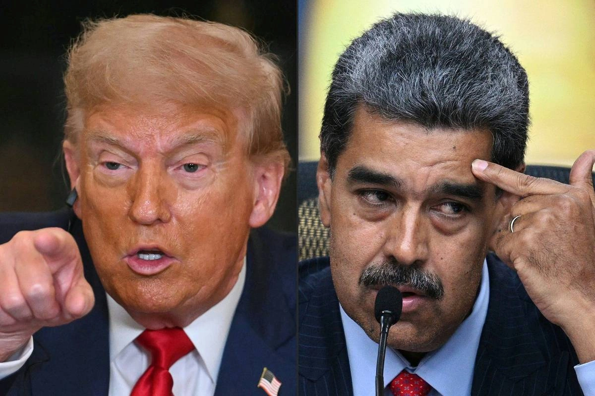 O presidente dos Estados Unidos, Donald Trump, e o presidente da Venezuela, Nicolás Maduro