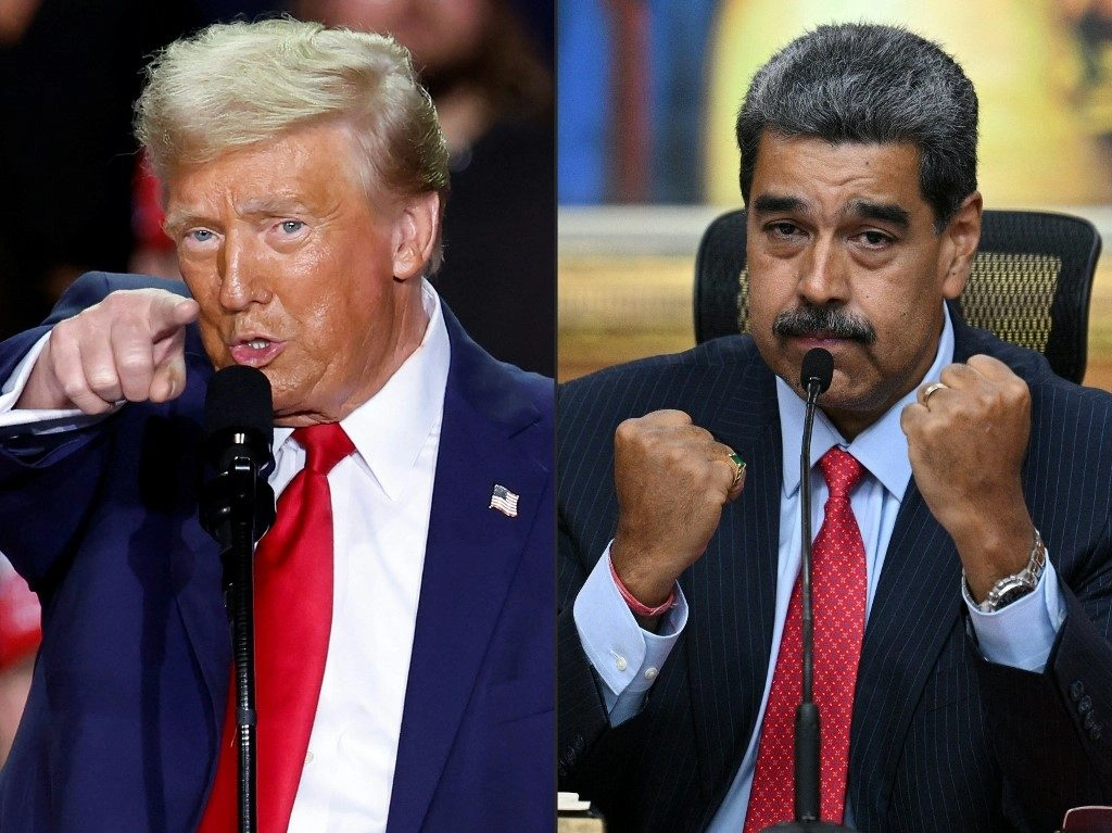 O presidente dos Estados Unidos, Donald Trump, e o presidente da Venezuela, Nicolás Maduro