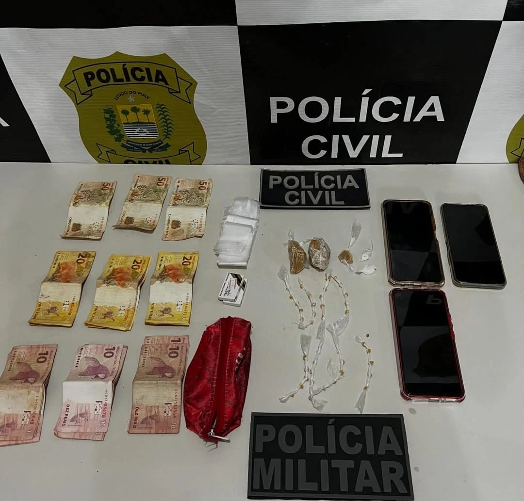 Suspeito de roubo é preso por tráfico no norte do PI; esposa e cunhada detidas
