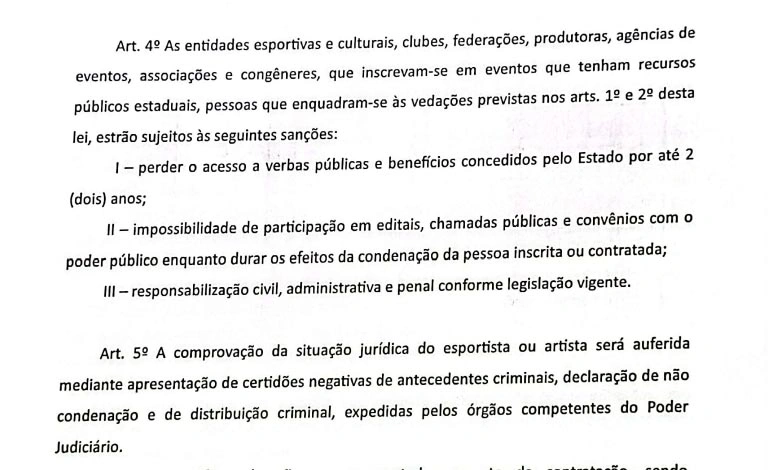 Trecho da Lei que proibe contratação em virtude de violência doméstica