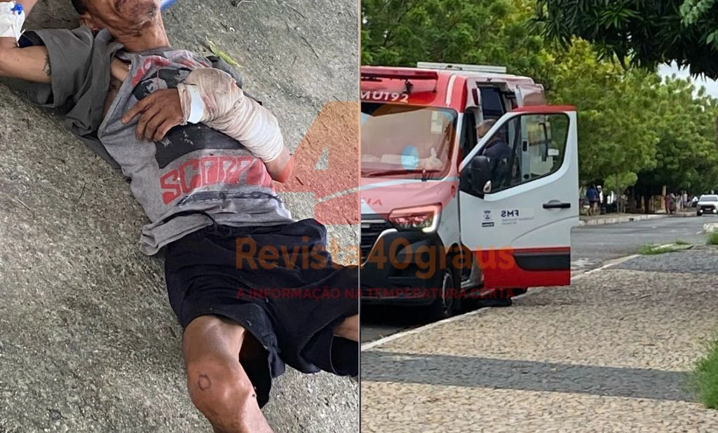 Homem é encontrado debilitado em praça de Teresina; suspeita de fuga de hospital