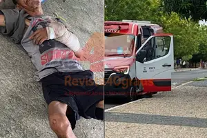 Homem é encontrado debilitado em praça de Teresina; suspeita de fuga de hospital (Foto: Reprodução)