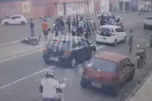 Imagens da câmera após o acidente (Foto: Foto: Reprodução)