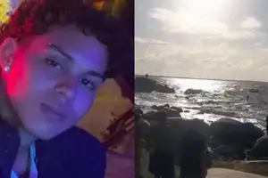 Corpo de jovem do Ceará que se afogou na praia Pedra do Sal, em Parnaíba, é resgatado pelos bombeiros (Foto: Reprodução)