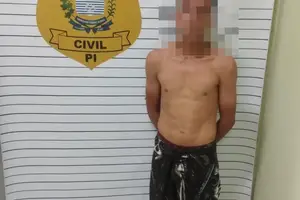 Um dos suspeitos presos pela ROCAM. (Foto: PM-PI)
