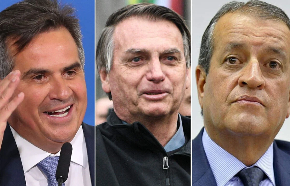 Ciro Nogueira (PP), Jair Bolsonaro (PL) e Valdemar da Costa Neto (PL)