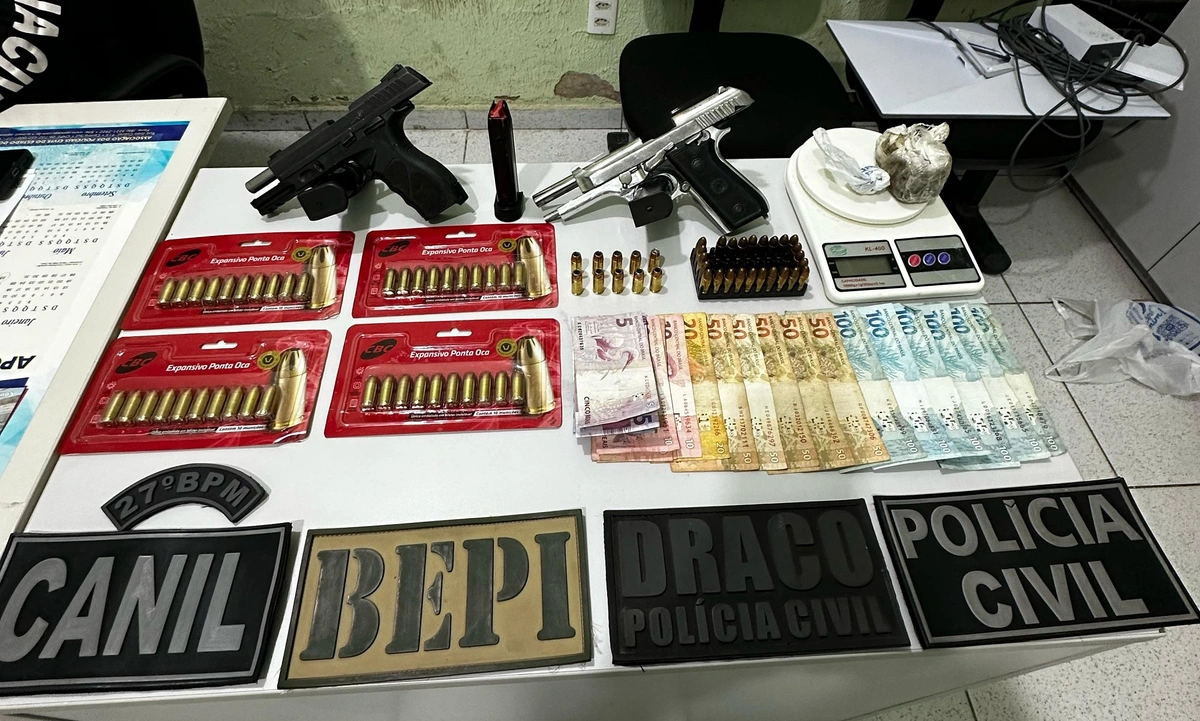 Operação resulta em prisão de casal e apreensão de armas e drogas em Parnaíba