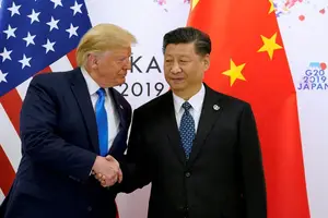 Trump (presidente dos EUA) e Xi Jinping (presidente da China) (Foto: Kevin Lamarque - Reuters)