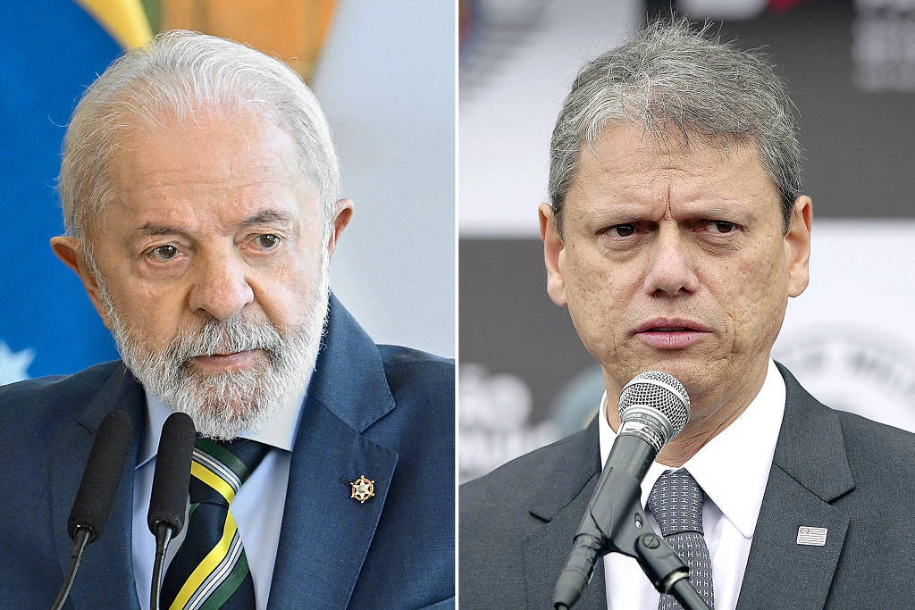 Montagem com o presidente Lula e o governador Tarcísio de Freitas (Republicanos), presidente está na frente na nova pesquisa Quaest para a eleição presidencial de 2026