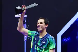 Hugo Calderano conquista terceiro titulo seguido no circuito (Foto: imagem de reprodução)