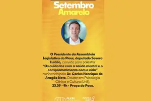 Evento acontece dia 23, na Praça do Povo, com palestra do psicólogo Dr. Carlos Henrique Aragão Neto (Foto: Alepi)