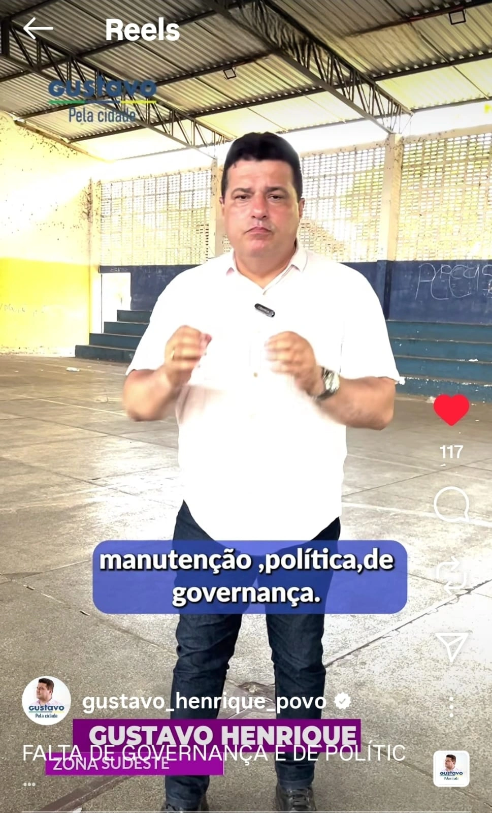 Gustavo Henrique no ginásio da Vila da Guia