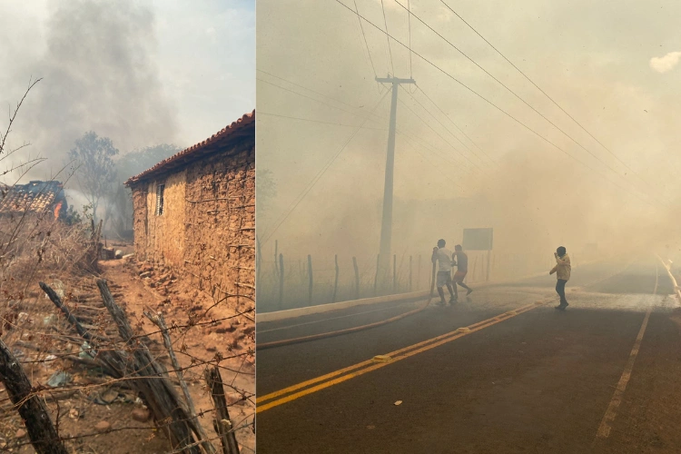 Incêndio florestal atingiu a cidade de Aroazes