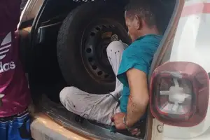 Assaltante Carlos Henrique chegou a levar uma pancada de facão no rosto (Foto: PM-PI)