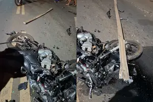 Moto destruída em Picos (Foto: Reprodução)