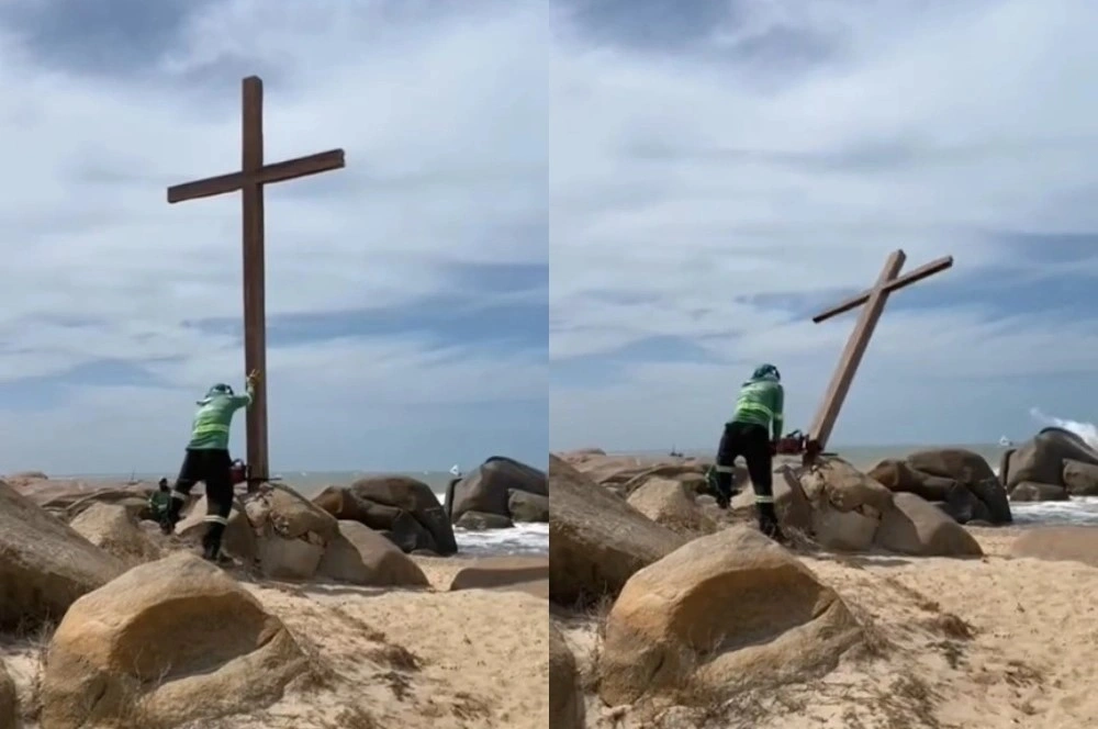 O cruzeiro, fincado em uma pedra desde a década de 1970, é reconhecido como símbolo religioso e cultural da comunidade local