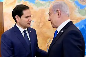 O secretário de Estados dos Estados Unidos, Marco Rubio, e o primeiro-ministro de Israel, Benjamin Netanyahu - 16 de fevereiro de 2025 (Foto: Reprodução | David Azagury/US Embassy Jerusalem)