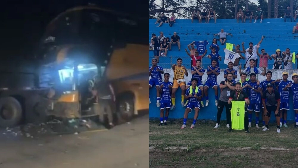 Ônibus do Águia de Marabá se envolveu em acidente nesta quinta-feira (15)