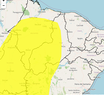 Inmet emite alerta amarelo de perigo potencial para tempestade em 152 cidades do Piauí