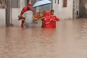 Alagamentos no sul do Piauí na cidade de Floriano (Foto: Redes Sociais)