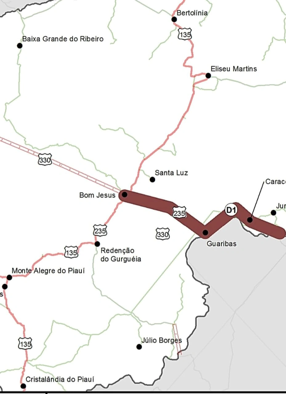 Imagem do DNIT sobre a obra da BR-235