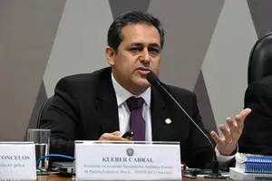 Kleber Cabral, presidente da Unafisco, participa de audiência pública no Senado (Foto: 11.fev.20/Agência Senado)