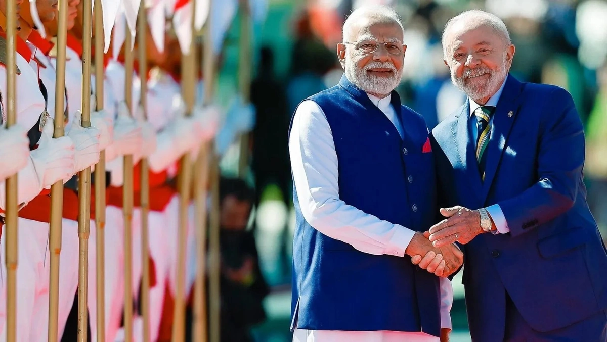 Lula e o primeiro-ministro indiano, Narendra Modi