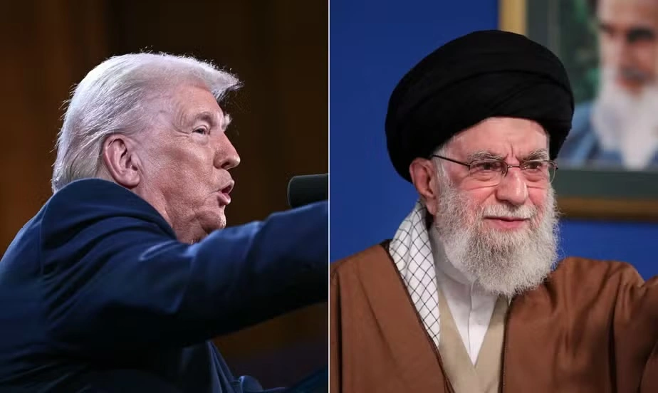 O presidente dos Estados Unidos, Donald Trump, e o Líder Supremo do Irã, Ali Khamenei