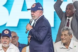 O presidente Lula, durante cerimônia nesta sexta-feira (6), em Salvador (Foto: Rafaela Araújo)