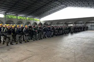 Tropa de policiais militares (Foto: Polícia Militar)