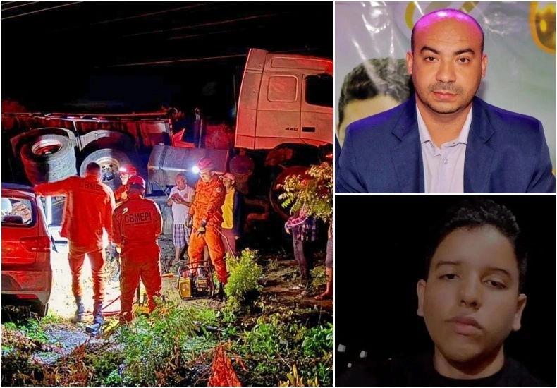 Vereador de Vila Nova do Piauí, Eneas Silva Abreu, e o jovem Luan Kaio Silva Leal morreram em um grave acidente ocorrido na noite deste sábado (7) na BR-316